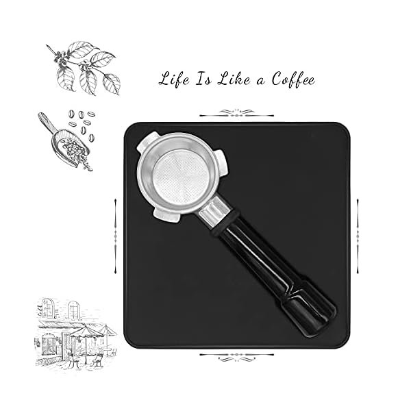 CreepyParty Tampermatte Silikon Tamping Matte Kaffee Stützteppich für Siebträger Barista Espresso Zubehör Fuer Kaffeemaschine Eben Schwarz – Bild 6