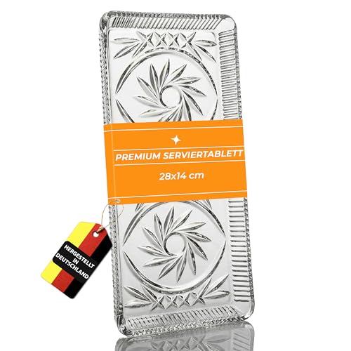 CRISTALICA Servierplatte Premium Bleikristall - 28x14 cm -...