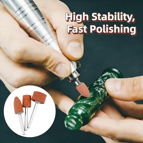 30pcs Korund Schleifspitze Set, Schleifscheibenkopf, Stein Schleifen Polierkopf, Schleifaufsätze für Dremel Rotationswerkzeug Drehwerkzeug Zubehör 1/8 Schaft für Schleifen, Polieren, Entgraten
