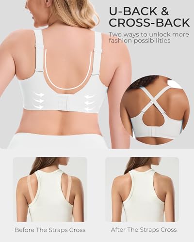 Image of Gailife Scalloped Lift Bras Women Soft Jelly Push Up Wireless Bra Supportive V Neck No Underwire Seamless Tshirt Bralettes