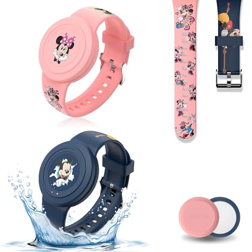 2pcs Bracelet pour Enfants Étanche pour AirTag, Mignon Dessin Animé Réglable IP53 Silicone Caché pour Apple Air Tag HolderÉtui en Silicone Souple...