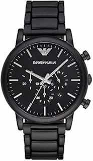 Emporio Armani Herren-Chronograph, Edelstahluhr, 46 mm Gehäusegröße