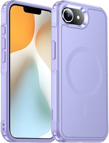 Coque iPhone 16E aimantée Magsafe violette protection antichoc 6,1