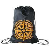 NTK, Bolsa Mochila String em Poliéster 190T, Preto e Laranja
