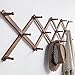 SKOLOO Hat Rack for Wall with 14 Hooks, Solid Wooden, Modern, Expandable Coat Rack Wall Mount for Coats, Hats, Bags, Baseball Caps, Walnut Color