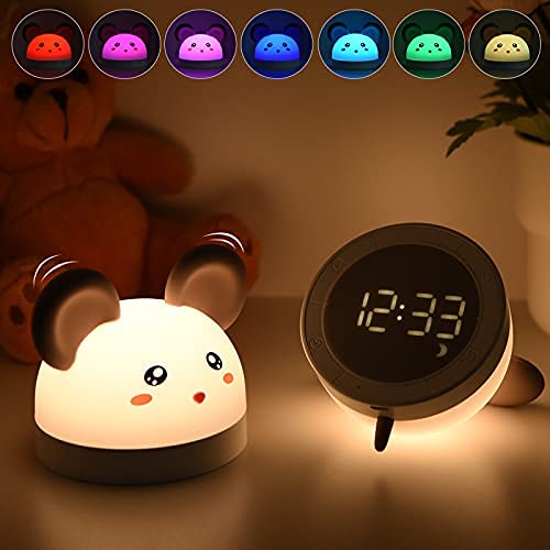 Cute Baby Night Light, Bawoo Portable 7 Colour Changing Beside Lamp Rechargeable Nightlight, Baby Night Lamp Bedroom, Best Gift for Kids Baby Girls Boys