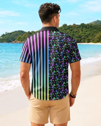 Image of 99TIMORO Fathers Film Button Down Shirt for Men, Funny Hawaiian Short Sleeve Top, Summer Beach Gifts