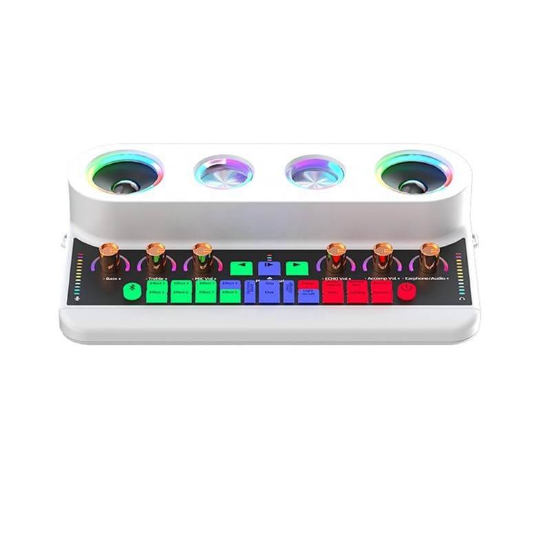 Mesa Mezclas, Tarjeta de sonido audio profesional S20 con módulo personalizado música Interfaz externa(Bianco)