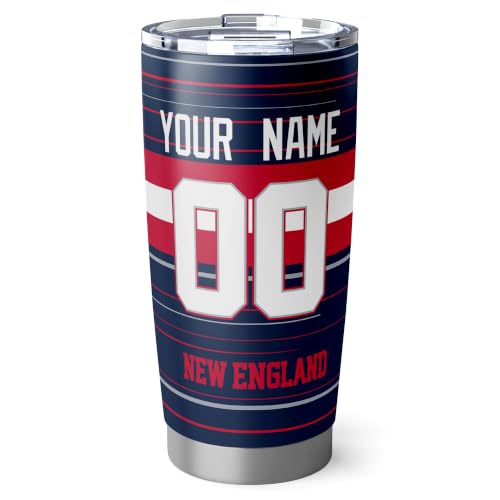 Image of New England Tumbler 20oz Travel Mug Gifts Custom Name Number