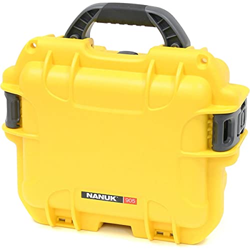 Image of NANUK 905 Hard Case with Foam - IP67 Waterproof Hard Case, Protective Hard-Shell Box for Camera, Drone & Gear - Impact-Resistant, Dustproof, Travel-ready, 12.5 inch x 10.1 inch x 6 inch, Made in Canada - Yellow