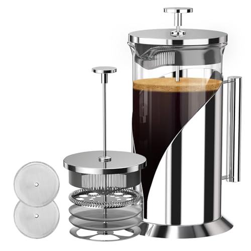 Cafetera de prensa francesa de Cafe Du Chateau con sistema de...