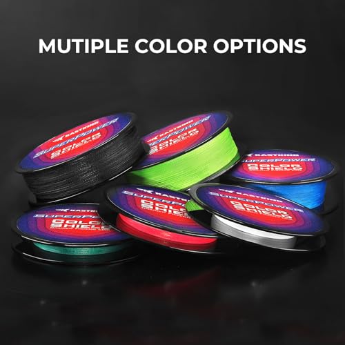 KastKing Linha de pesca trançada Superpower ColorShield, verde musgo, 13,6 kg, 300 jardas