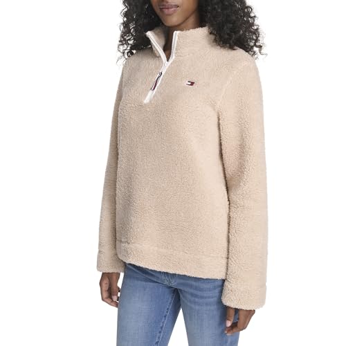 Tommy Hilfiger Women's 1/4 Zip Mockneck Sherpa Soft Pullover3