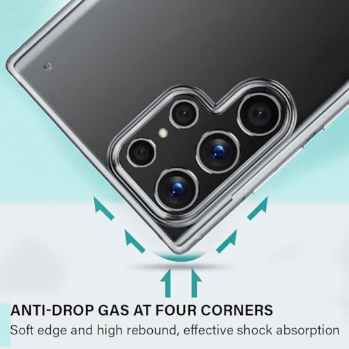 Image of KAPAVER Hybrid Crystal Clear Back Cover Case for Samsung S22 Ultra | Protective Shockproof Hard PC Soft Flexible TPU Cover