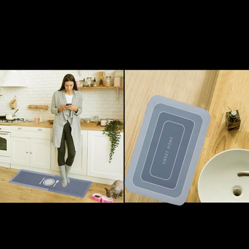 Image of HomeCloud Rubber Kitchen Mats for Floor Set of 2 Pcs | Non-Skid, Soft Absorbent Rugs for Kitchen, Laundry, and Hallway | 120x40cm, 40x60cm| 4mm Thickness