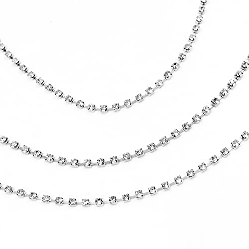 Image of ZGMYC Sparkly Rhinestones Metal Chain Nipple Cover with Tassel, Reusable Adhesive Pasties Sexy Bra Body Chain