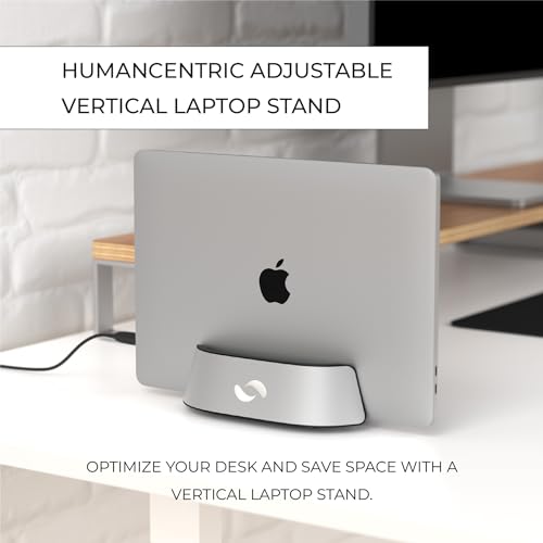 Support Vertical MacBook Pro PC Aluminium Argent Station Accueil Bureau Réglable - 2