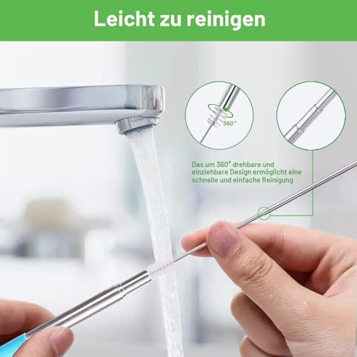 Foto von Kynup Wiederverwendbare Strohhalme Edelstahl für Familien, 4er Set