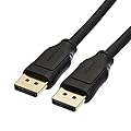 Amazon Basics DisplayPort 1.4 Cable, 32.4Gbps High-Speed, 8K@60Hz, 4K@120Hz, Dynamic HDR and 3D, Gold-Plated Plugs, 6 Foot, Black
