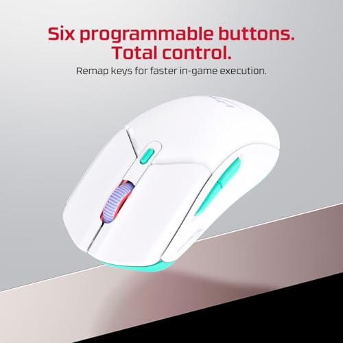 Image of HyperX Pulsefire Haste 2 Core Dual Wireless RGB Gaming Mouse, Up to 12K DPI, HyperX Custom Core Sensor, 70g Lightweight, 100 Hr Battery Life, 1K Hz Polling Rate, 24 Months Warranty - White [8R2E7AA]
