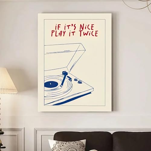 Affiche de musique moderne imprimés tendance rétro Play It Twice