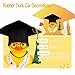 CoFuBcad Graduation Duck Car Dashboard Decoration, Rubber Duck Car Ornament with Mini Graduation Hat Sash Necklace Glasses (2 Inch,H11)
