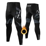 MEETWEE Fietsbroek voor heren, lange fietsbroek, compressiebroek, leggings, wielersportbroek voor mannen, elastisch, ademend, 3D-spons zitkussen
