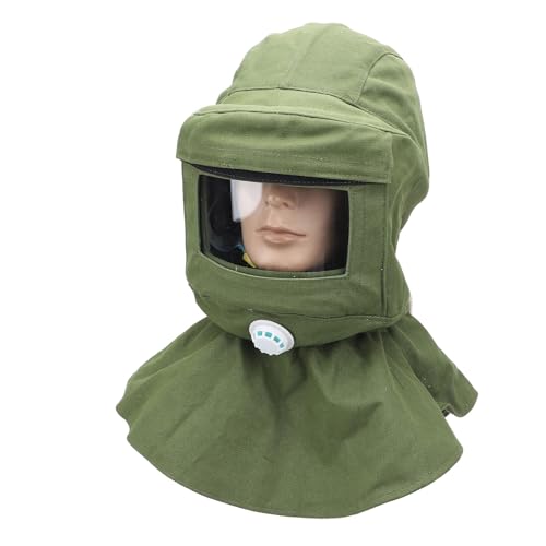 Aramox Sandblasting Hood Protective Cap Sturdy And Rugged Safety Clear Visibility Ventilation And Comfort Effective Dust Proof Wide Application Ideal For Painting Stone Cutting And