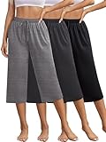JULGIRL 3 Pack Women Capri Pants Casual Drawstring Yoga Sweatpants Loose Soft Wide Leg Pajama Pants with Pockets