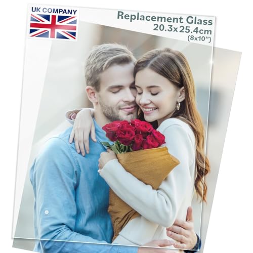 Icona Bay - 10x8 Heat-Strengthened Glass Replacement for Picture Frame - 10 x 8, 2 Pack - Replacement Glass for 10 by 8 Photo Frame - Semi-Tempered Cover Sheet