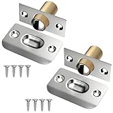 Ball Catch Door Hardware Jiayi 2 Pack Door Ball Catch Top of Door French Door Ball Catch Latch Adjustable Roller Ball Catch Drive in Ball Latch for Invisible Pantry Ball Bearing Latch Silver