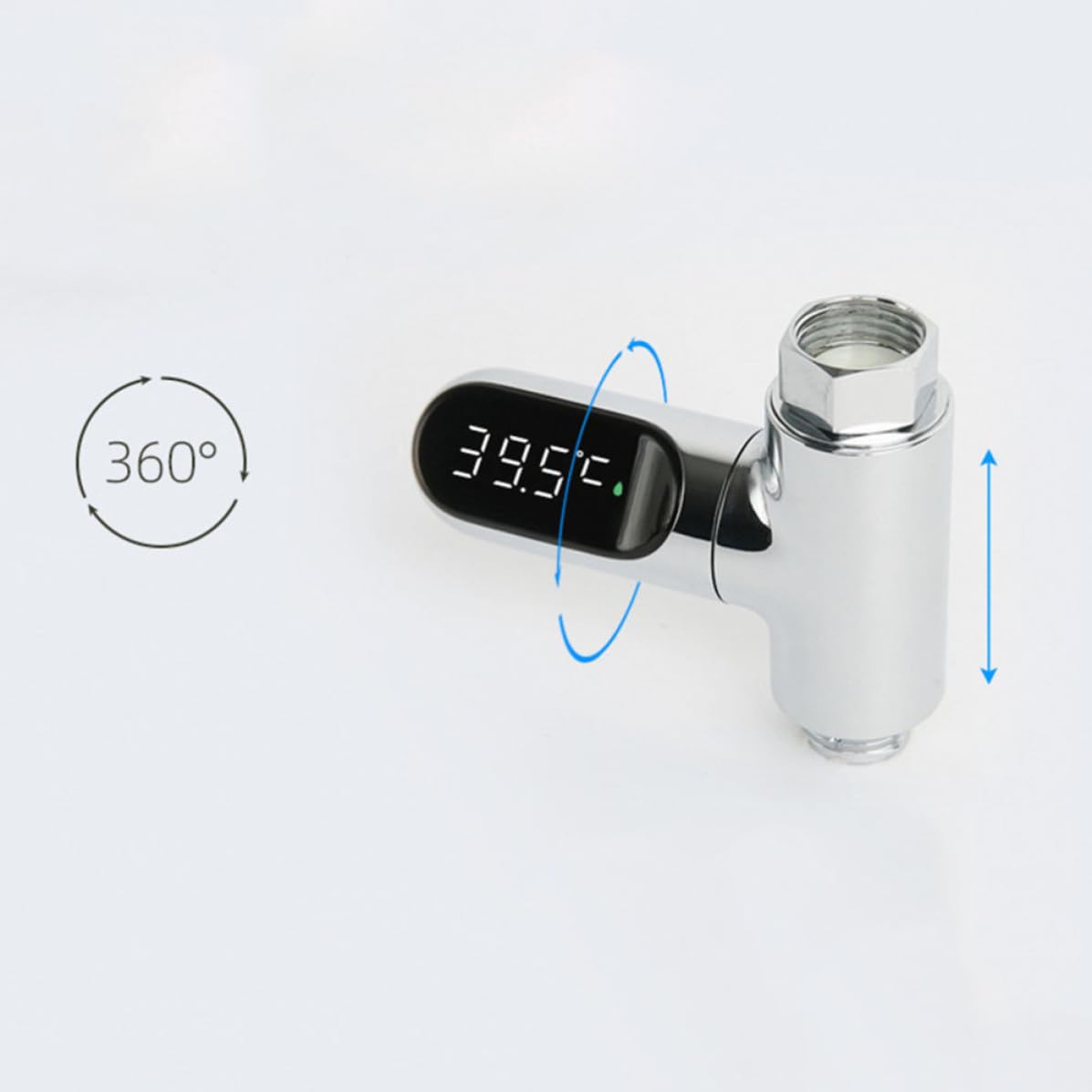 Abaodam Termómetro de Agua para Pantalla Led, sin Baterías, Rotación 360°, Material Abs y Pc, Medición de 5 a 85°c para Baño Seguro y Cómodo