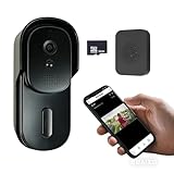 CIC SHOW Wireless Doorbell Camera with Lifetime Free Cloud Storage - No Hidden Costs, HD 720P Proactive Motion Detection Alerts Tuya APP Based. (Black)