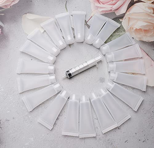 sowaka Empty Refillable Tube 20 Pcs 10 ML Plastic Squeezable Soft Cosmetic Containers Travel Bottles Holder for Lotion Cosmetic Makeup Sample Vial Jar Pot Case DIY Project4