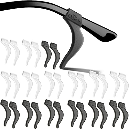 Image of MOLDERP Glasses Ear Grips, 20 Pairs Kids And Adults Glasses Anti-Slip, Silicone Elastic Eyeglasses Temple Tips Sleeve Retainer, Prevent Eyewear Sunglasses Spectacles Glasses Slipping (Clear,Black, L)