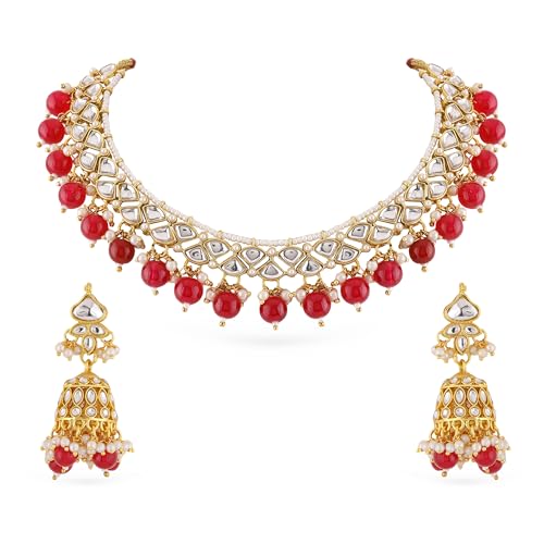 Image of Rubans Necklace Set Kundan Traditional Statement Jewellery Gift for Women & Girls