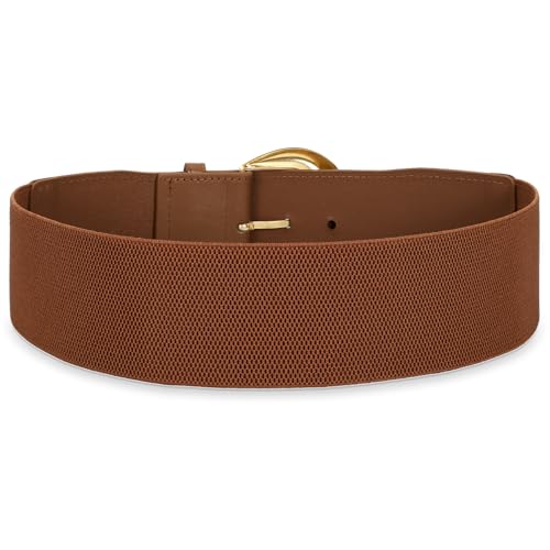Women Wide Elastic Waist Belt for Dresses Fashion Thick Stretchy Belt for Trendy,Brown 47" by Waist Wow - Used condition - Image 5