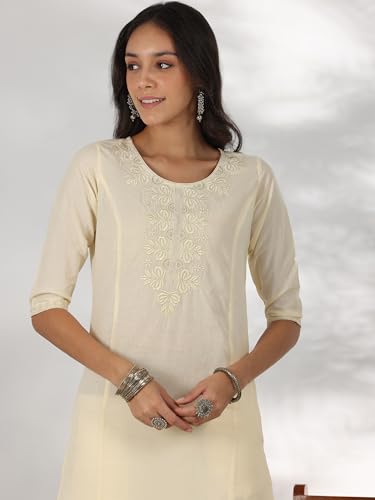 Image of Libas Womens Yoke Design Cotton Straight Kurta for Women Suit