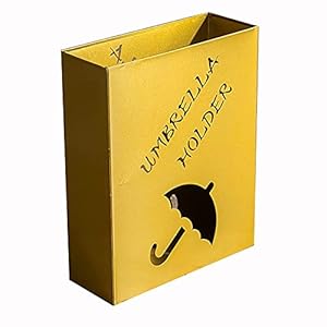 ZJYWMM Ruimtebesparende organisator Ruimtebesparende paraplustandaard voor winkelcentrum hotelwinkel, holle vierkante paraplurek, vrijstaande metalen opbergemmer (kleur: GOUD)