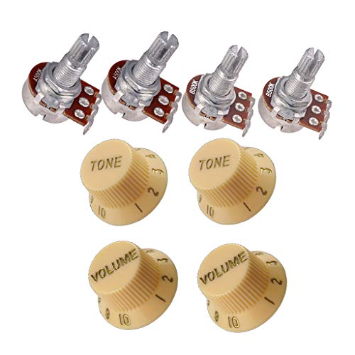 H HILABEE 4pcs Guitare Et Potentiomètre D’amplification, Audio 500K, Boutons De Tonalité Moletés Et Volume De Guitare - Les Beatles, Paul McCartney, John Lennon, RIngo Starr, George Harrison H HILABEE 4pcs Guitare Et Potentiomètre D'amplification, Audio 500K, Boutons De Tonalité Moletés Et Volume De Guitare – Image 3