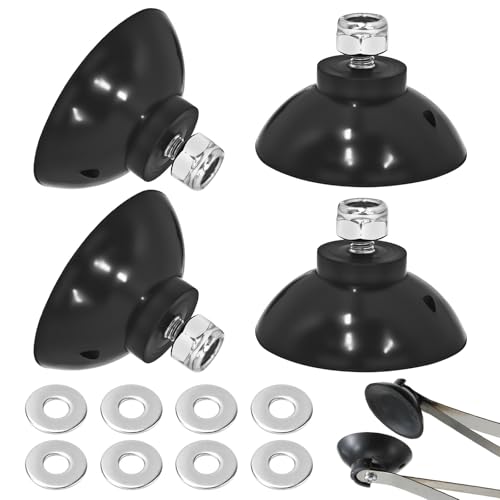 Reacher Grabber Tool Suction Cup Compatible with Arcmate EZ, Grabber Replacement Cups, Outdoor Rubber Gripper Suction Cup with Locknut and Spacer, Heavy Duty, 4 Pcs, 2 Pairs