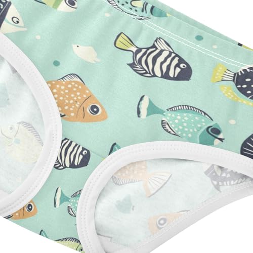 ZZKKO Tropical Fish Green Girls Underwear Toddler Panties for Girls Comfort Brief Size 2-8T3