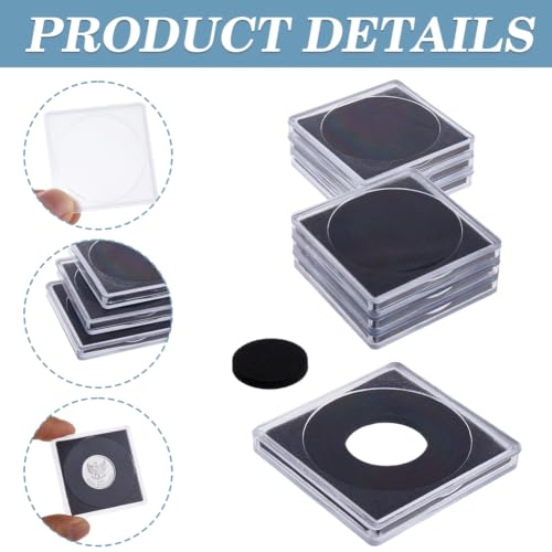 Set 40 cápsulas transparentes para monedas con gomas negras miniatura 3