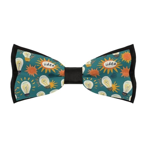 Nevjipu Pajarita ajustable con clip para hombre, diseño de bombilla de sol, moño de negocios, para fiestas, bodas