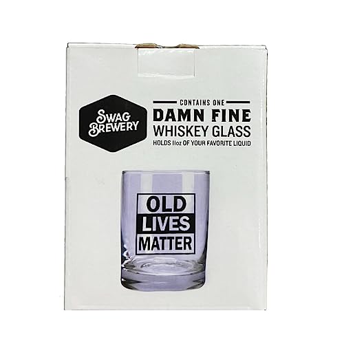 Old Lives Matter | 11 Oz Whiskey Glass & Stainless Steel Hip Flask Gift Set | Funny Novelty Gift For Retirement, Birthday, Co-Workers & Whiskey, Bourbon, Scotch, Tequila, Brandy And Mixed Drink Lovers #TOP2