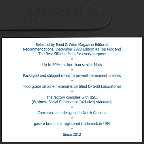 Image of GASARE, Set of 2, Extra Large, Thick, Silicone Mats for Kitchen Counter, Heat Resistant Mats, Countertop Protector, Non-Slip, Easy to Clean, 25 x 17 Inches x 1.4mm, Black