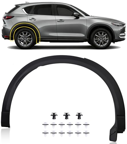 Passenger Side Rear Fender Trim for Mazda CX-5 2017 2018 2019 2020 2021, Mazda CX-5 Accessories, Textured Black Rear Right Side Wheel Arch Fender Flare Molding Trim For MA1790101 | KB7W51W60F8N