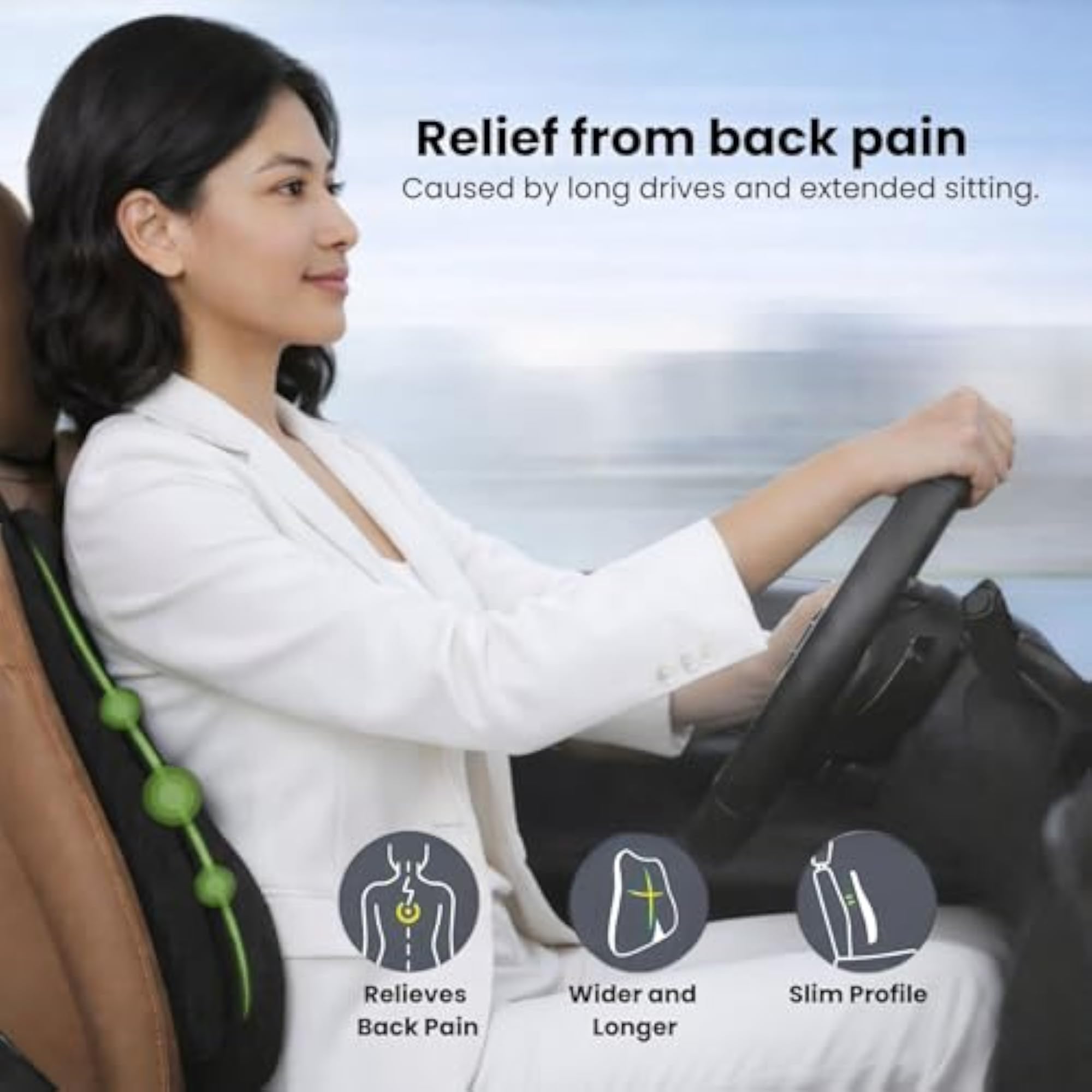 Memory Foam Slim Backrest Cushion Set of 1