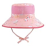  MASOCIO Sombrero Bebe Niña de Sol Verano Gorro Gorrito Bebé Niños Reversible 18 Exteriores Playa Edad 12-24 Meses Animales Rosa Rojo