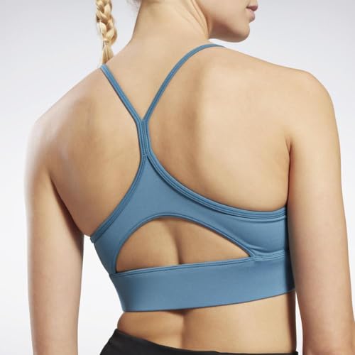Image of Reebok Women's Satin 91% PES /9% El-Interlock-Hydrophilic Finish /Print-Digital Sublimation-Disperse Classic Workout Sports Bra